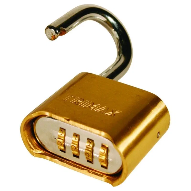 TPC125 – TRIMAX Padlock, Combination Type 5/16 Inch Diameter 2 Inch Width x 1-1/4 Inch Height General Purpose Solid B...